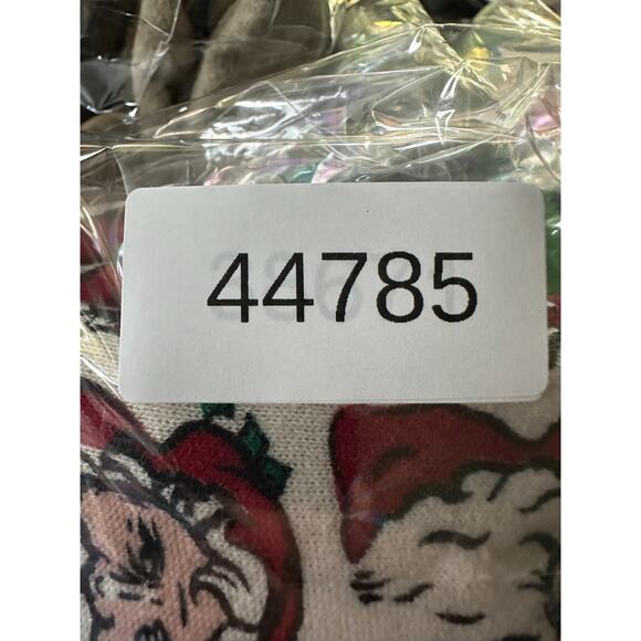 VINTAGE Cambridge Christmas Sweater Womens M Santa Claus AOP Mock Neck Ugly 90s - Picture 12 of 12